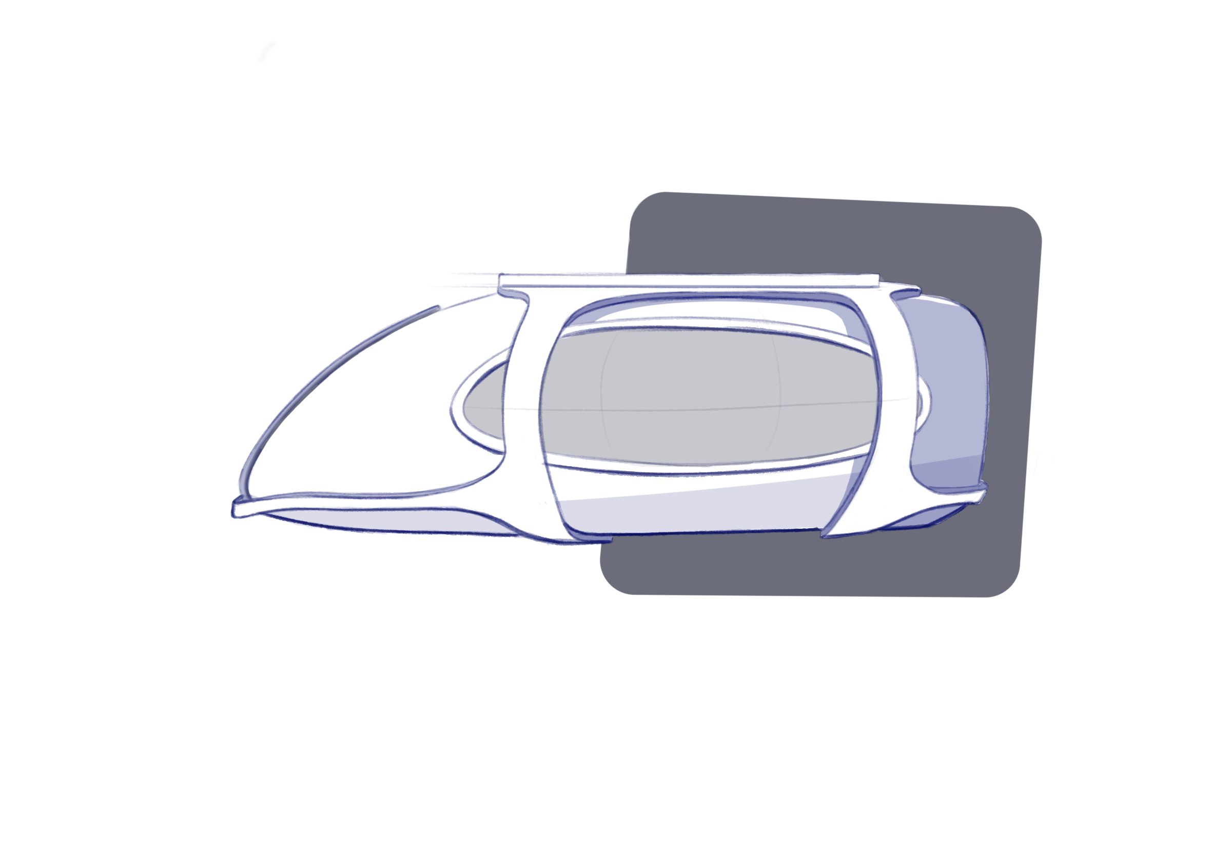 Form development — pod exterior side view